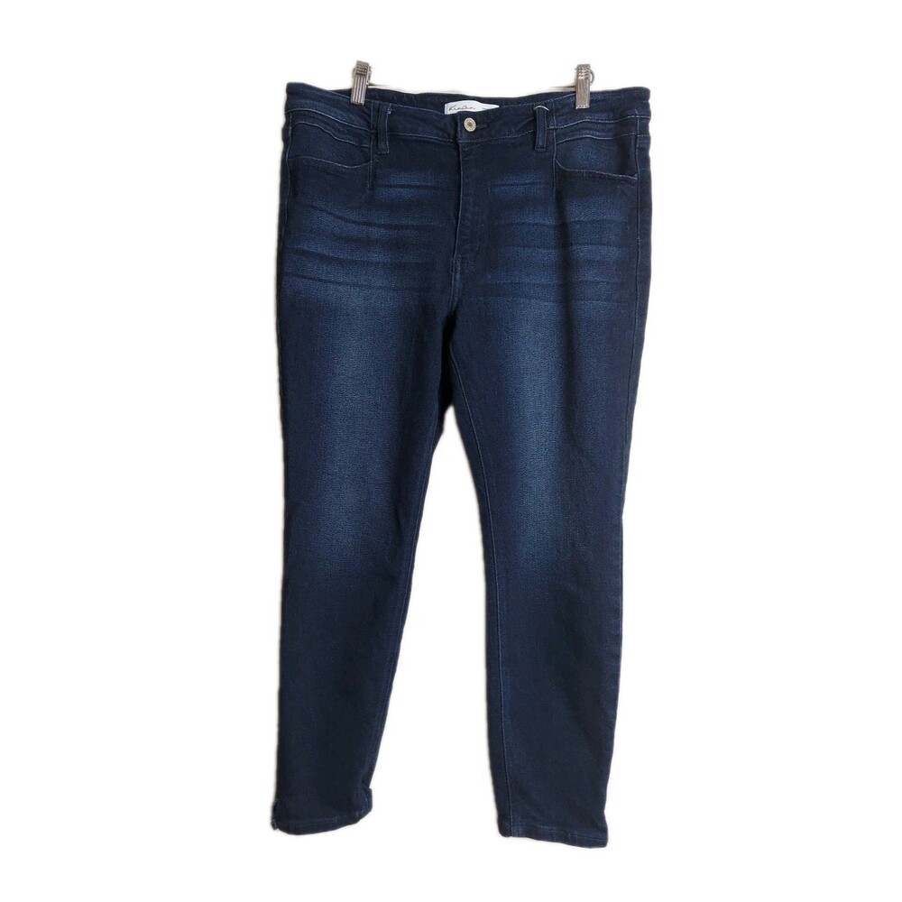 Kancan Jeans Womens Size 32 Or 16 Denim Ankle Skinny high rise pockets stretch